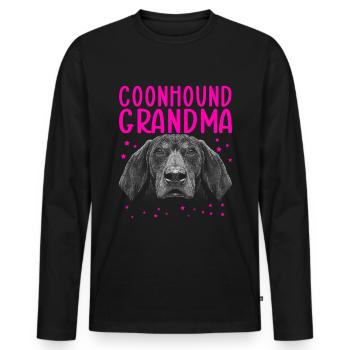 Coonhound Grandma Dog Dog Owner Gift - Men's Premium Organic Long Sleeve Shirt - black - Front - Nico (187cm)
