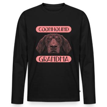 Coonhound Grandma Dog Owner Mistress Gift - Men's Premium Organic Long Sleeve Shirt - black - Front - Nico (187cm)
