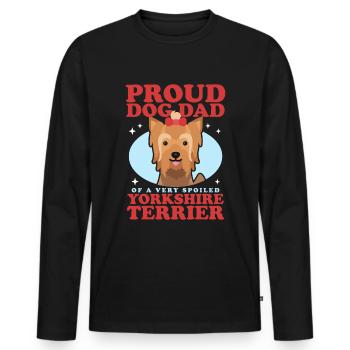 Yorkshire Terrier Papa Chien Propriétaire De Chien Cadeau - T-shirt manches longues Premium bio Homme - noir - Devant - Nico (187cm)