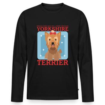 Yorkshire Terrier Papa Propriétaire de Chien Cadeau - T-shirt manches longues Premium bio Homme - noir - Devant - Nico (187cm)