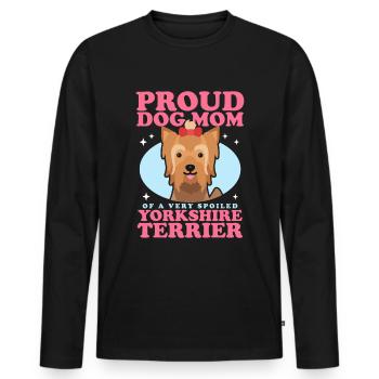 Yorkshire Terrier Maman Chien Chien Propriétaire Cadeau - T-shirt manches longues Premium bio Homme - noir - Devant - Nico (187cm)