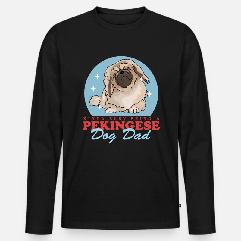 Pekingese Dad Pekinese Hundebesitzer Geschenk - Männer Premium Bio Langarmshirt - Schwarz