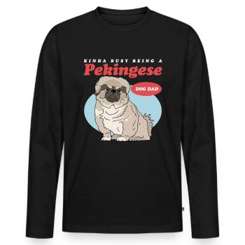Pekingese Dad Pekinese | Dog Owner Gift - Men's Premium Organic Long Sleeve Shirt - black - Front - Nico (187cm)