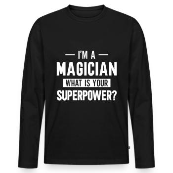 Magician Party Magic Tricks Performer Magician - Men's Premium Organic Long Sleeve Shirt - black - Front - Nico (187cm)