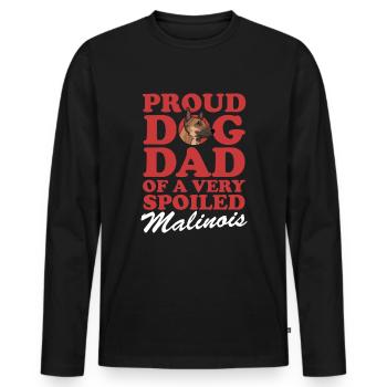 Malinois Dad Belgian Shepherd Gift - Men's Premium Organic Long Sleeve Shirt - black - Front - Nico (187cm)