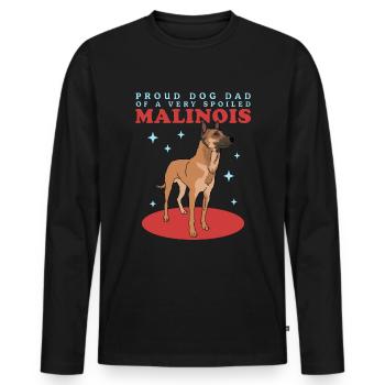 Belgian Shepherd Malinois Dad Gift - Men's Premium Organic Long Sleeve Shirt - black - Front - Nico (187cm)