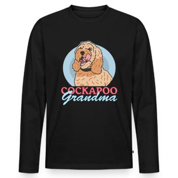 Cockapoo Grandma Hundebesitzer Hunde Geschenk - Männer Premium Bio Langarmshirt - Schwarz - Vorne - Nico (187cm)
