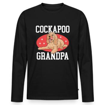Cockapoo Grandpa | Hunde Hundebesitzer Geschenk - Männer Premium Bio Langarmshirt - Schwarz - Vorne - Nico (187cm)
