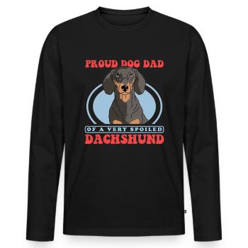 Dachshund Dad | Dackel Hundebesitzer Geschenk - Männer Premium Bio Langarmshirt - Schwarz - Vorne - Nico (187cm)
