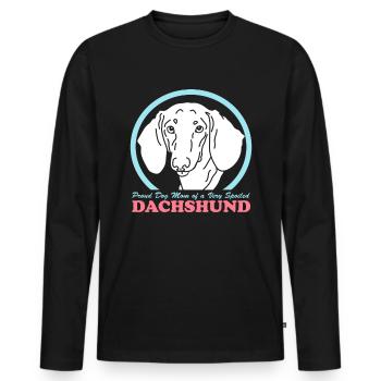 Dachshund Mom Dackel Hunde Hundebesitzer Geschenk - Männer Premium Bio Langarmshirt - Schwarz - Vorne - Nico (187cm)