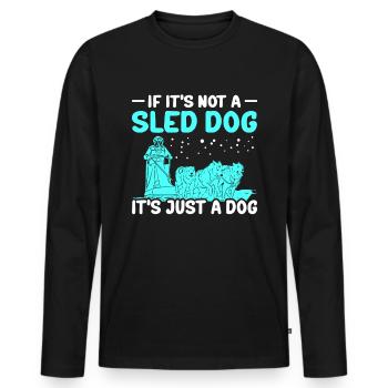 Mushing Dog Sled Dogs Gift - Men's Premium Organic Long Sleeve Shirt - black - Front - Nico (187cm)