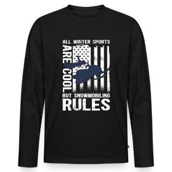 Snowmobile Snowmobiler Snowmobile Gift - Men's Premium Organic Long Sleeve Shirt - black - Front - Nico (187cm)