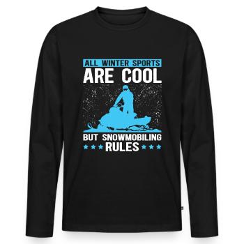 Snowmobile Snowmobile Snowmobile Gift - Men's Premium Organic Long Sleeve Shirt - black - Front - Nico (187cm)