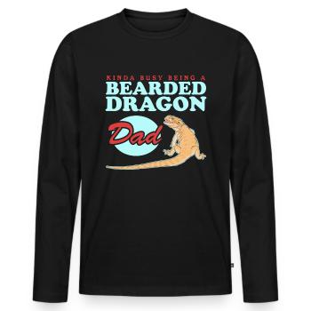 Bearded Dragon Dad | Bearded Dragon Reptiles Gift - Men's Premium Organic Long Sleeve Shirt - black - Front - Nico (187cm)