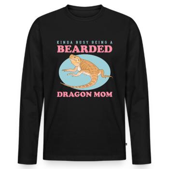 Bearded Dragon Mom Bearded Dragon Reptiles Gift - Men's Premium Organic Long Sleeve Shirt - black - Front - Nico (187cm)