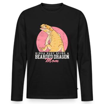 Bearded Dragon Mom Reptiles Bearded Dragons Gift - Men's Premium Organic Long Sleeve Shirt - black - Front - Nico (187cm)