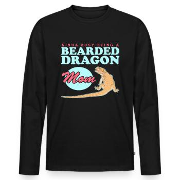 Bearded Dragon Mom | Bearded Dragon Reptiles Gift - Men's Premium Organic Long Sleeve Shirt - black - Front - Nico (187cm)