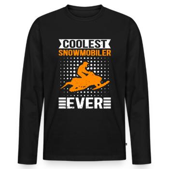 Snowmobile Snowmobiler Snowmobile Gift - Men's Premium Organic Long Sleeve Shirt - black - Front - Nico (187cm)