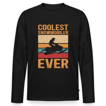 Snowmobile Snowmobile Snowmobile Gift - Men's Premium Organic Long Sleeve Shirt - black - Front - Nico (187cm)