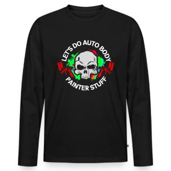 Peintre | Cadeau d’aérographe de peintre de véhicule - T-shirt manches longues Premium bio Homme - noir - Devant - Nico (187cm)