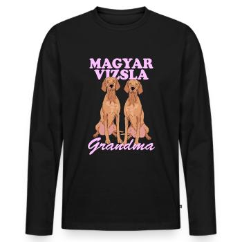 Magyar Vizsla Grandma Dog Owner Gift - Men's Premium Organic Long Sleeve Shirt - black - Front - Nico (187cm)