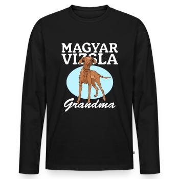 Magyar Vizsla Grandma Dog Owner Gift - Men's Premium Organic Long Sleeve Shirt - black - Front - Nico (187cm)