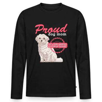 Coton de Tuléar Maman Chien Propriétaire Cadeau - T-shirt manches longues Premium bio Homme - noir - Devant - Nico (187cm)