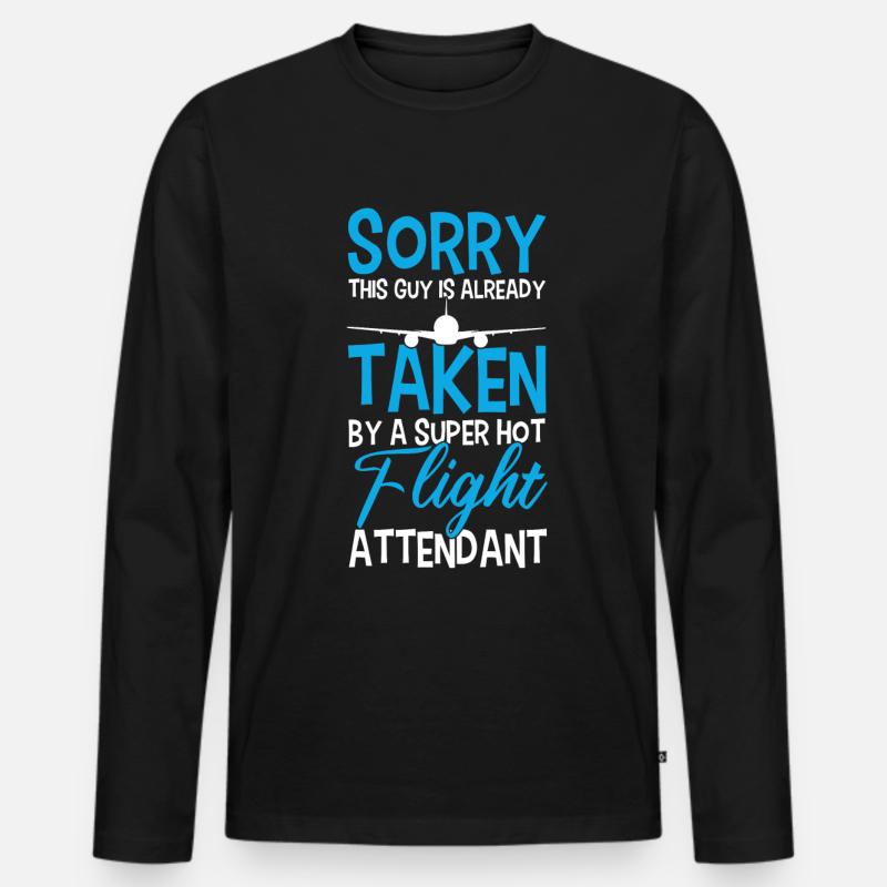Flugbegleiter Stewardess Cabin Crew - Männer Premium Bio Langarmshirt - Schwarz