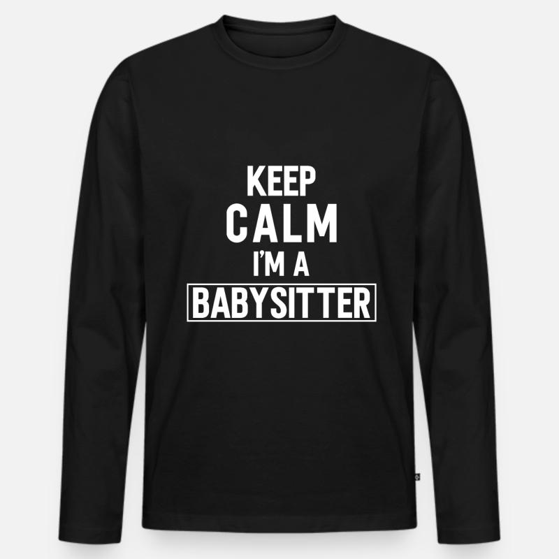 Babysitter Geschenk Babysitting Bester Babysitter - Männer Premium Bio Langarmshirt - Schwarz