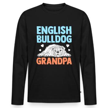 Deutsch Bulldog Grandpa Dog Owner Cadeau - T-shirt manches longues Premium bio Homme - noir - Devant - Nico (187cm)