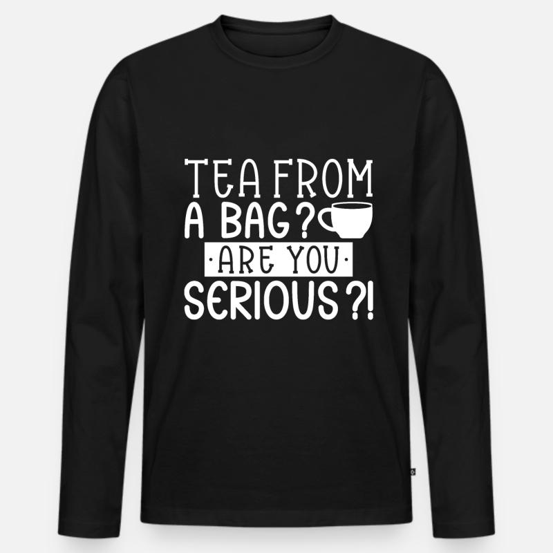 Teetrinker Teeliebhaber Geschenk Tee - Männer Premium Bio Langarmshirt - Schwarz