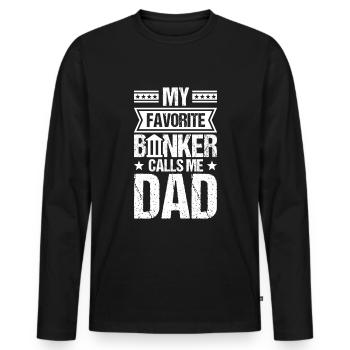 Banquier Banque Argent Banquier - T-shirt manches longues Premium bio Homme - noir - Devant - Nico (187cm)