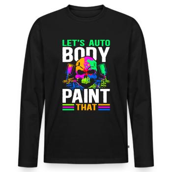 Peintre Véhicule Peintre Airbrush Cadeau - T-shirt manches longues Premium bio Homme - noir - Devant - Nico (187cm)
