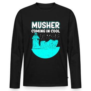 Mushing Schlittenhunde Hundeschlitten Geschenk - Männer Premium Bio Langarmshirt - Schwarz - Vorne - Nico (187cm)
