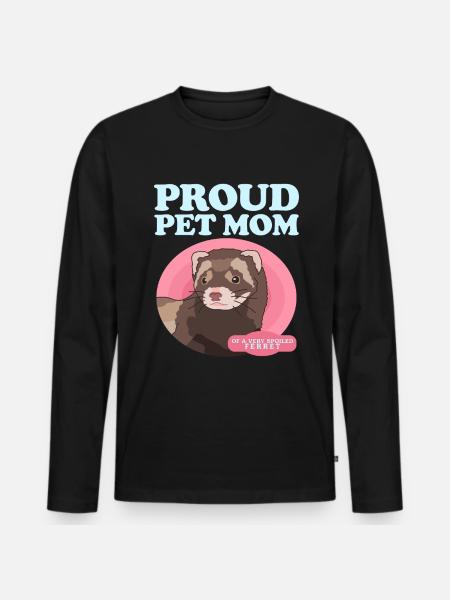 Ferret Mom Ferret Lover Gift - Men's Premium Organic Long Sleeve Shirt - black