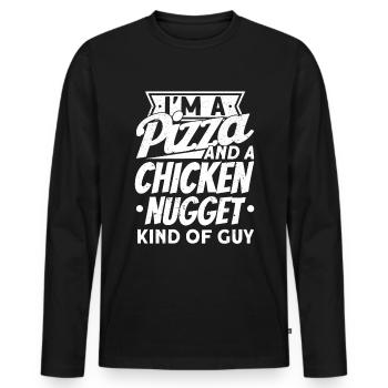 Pizza Food Pizzeria Pizza slice Pizza maker - Men's Premium Organic Long Sleeve Shirt - black - Front - Nico (187cm)
