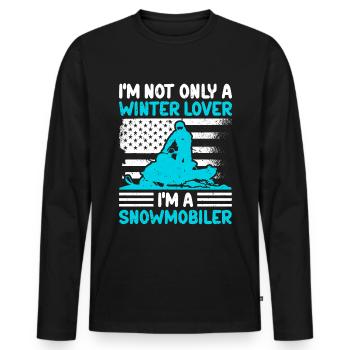 Snowmobile Snowmobiler Snowmobile Gift - Men's Premium Organic Long Sleeve Shirt - black - Front - Nico (187cm)