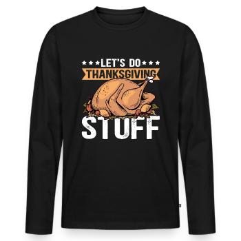 Thanksgiving Day Thanksgiving Turkey Gift - Men's Premium Organic Long Sleeve Shirt - black - Front - Nico (187cm)