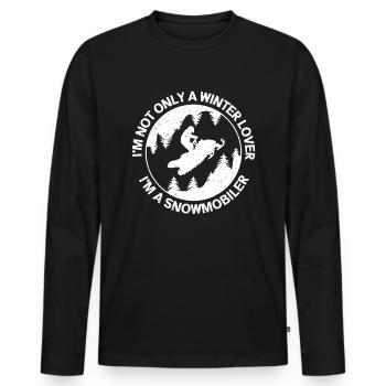 Snowmobile Snowmobile Snowmobile Gift - Men's Premium Organic Long Sleeve Shirt - black - Front - Nico (187cm)