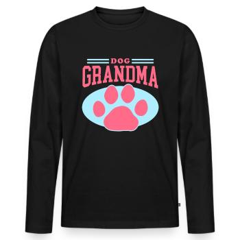 Chiens Grand-mère Propriétaire de chien Propriétaire de chien Cadeau - T-shirt manches longues Premium bio Homme - noir - Devant - Nico (187cm)