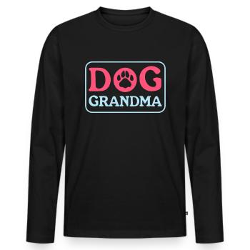 Chiens Grand-mère Propriétaire de chien Propriétaire de chien Cadeau - T-shirt manches longues Premium bio Homme - noir - Devant - Nico (187cm)
