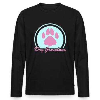 Chiens Grand-mère Maîtresse Propriétaire de chien Cadeau - T-shirt manches longues Premium bio Homme - noir - Devant - Nico (187cm)