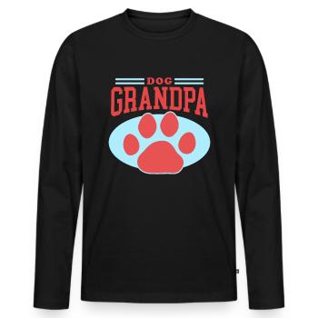 Chiens Grand-père Propriétaire de chien Propriétaire de chien Cadeau - T-shirt manches longues Premium bio Homme - noir - Devant - Nico (187cm)