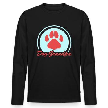 Chiens Grand-père Propriétaire De chien Cadeau - T-shirt manches longues Premium bio Homme - noir - Devant - Nico (187cm)
