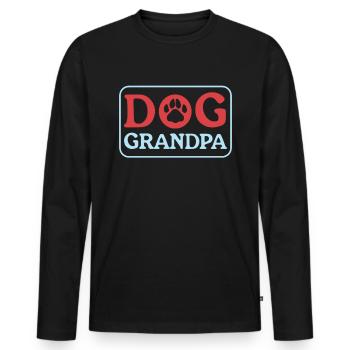 Chiens Grand-père Propriétaire de chien Propriétaire de chien Cadeau - T-shirt manches longues Premium bio Homme - noir - Devant - Nico (187cm)