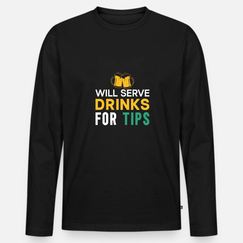 Barkeeper Geschenk Mixologist Spruch Bar - Männer Premium Bio Langarmshirt - Schwarz