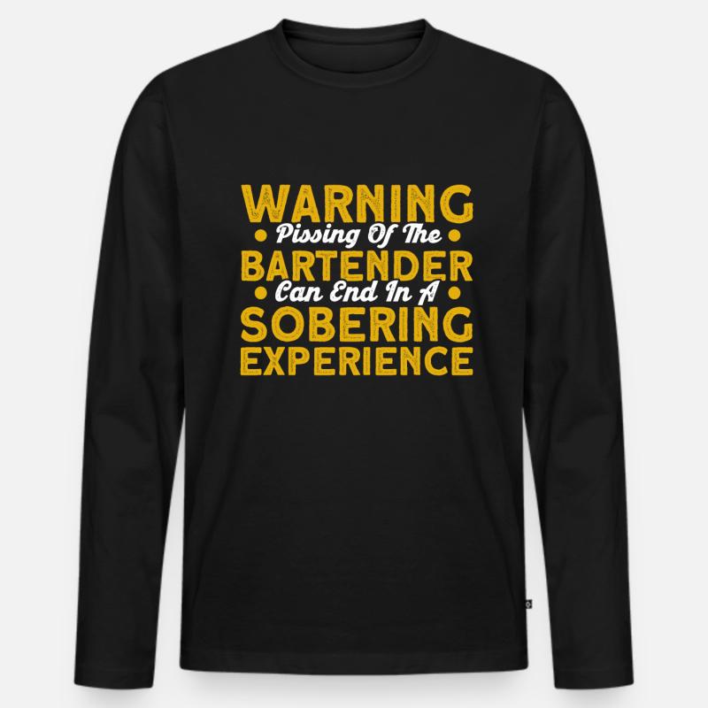 Barkeeper Geschenk Mixologist Spruch Bar - Männer Premium Bio Langarmshirt - Schwarz