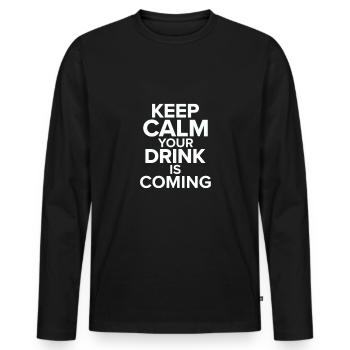 Barman Gift Mixologist Saying Bar - T-shirt manches longues Premium bio Homme - noir - Devant - Nico (187cm)