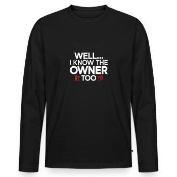 Barman Gift Mixologist Saying Bar - T-shirt manches longues Premium bio Homme - noir - Devant - Nico (187cm)