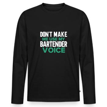 Barman Gift Mixologist Saying Bar - T-shirt manches longues Premium bio Homme - noir - Devant - Nico (187cm)
